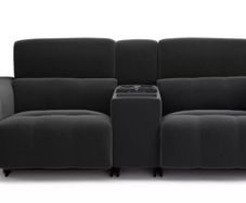 Dfs 4D cinesound recliner sofa black velvet
