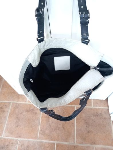 Coach Large Off White Black Trim Large Bag