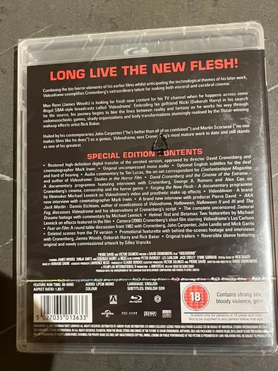 2 David Cronenberg Special Edition Blu Rays - New Sealed