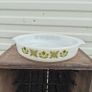 Vintage USA Anchor Hocking Fire King Green Meadow round open milk glass baker or casserole dish  pyrex style Image 2