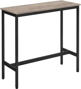 Bar Table, Fine High Table, Kitchen Table, Dining Table, with Sturdy Metal Frame, 100 x 40 x 90 cm, Easy Assembly, Industrial Style, Greige and Black