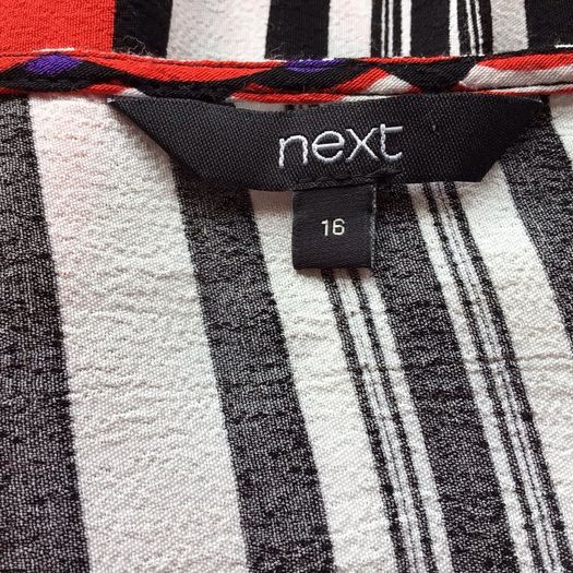 Next Ladies red black and cream blouse top Uk 16 postage included