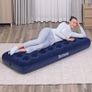 Single Size Air Bed | Inflatable Outdoor, Indoor Airbed for Camping, Quick Inflation Air Mattress, Blue (FREE POSTAGE) Image 3