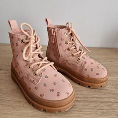 H&M girl toddler floral pink boots Uk6