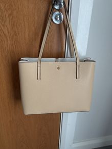 Tory Burch leather tote bag, like new, with QR code