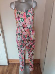 Evita floral strappy jumpsuit size UK12 EU40 postage included