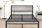 King Size Bed Frame with Storage Wooden Headboard