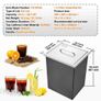 Drop in Ice Chest, 14"L x 12"W x 18"H Stainless Steel Ice Cooler, Commercial Ice Bin with Cover, 40 qt Outdoor Kitchen Ice Bar Image 6
