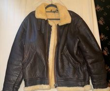 Vintage Brown Leather Shearling Aviator Jacket