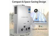 8L LPG Hot Water Heater Propane Gas Tankless Instant Boiler With Shower Kit