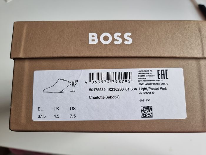 HUGO BOSS Women's Charlotte c Sabot Pumps, 50475535 Light Pastel Pink684, 37.5 EU, 4.5 UK