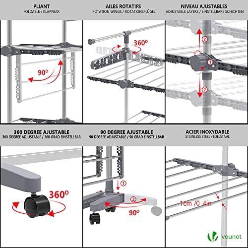 4 Tier Clothes Airer Drying Rack
