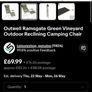 Outwell Ramsgate Green Vineyard Outdoor Reclining Camping Chair Zero Gravity Chair Image 10