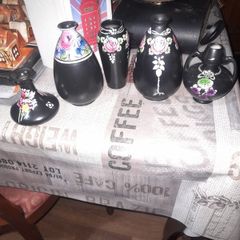 Beautiful Rare Old Set of five Shelley Pottery Vases England