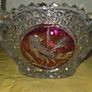 Vintage Hofbauer Red Bird Crystal Basket Image 2