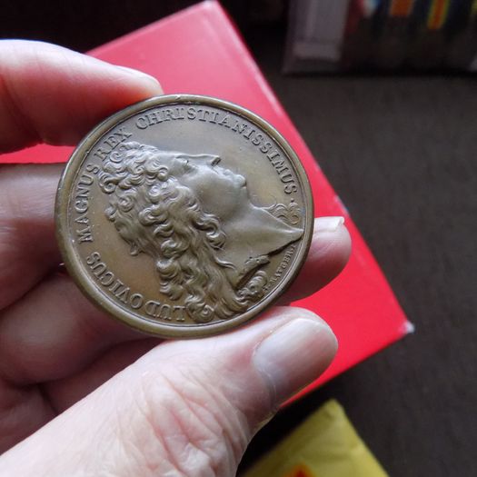 France. King Louis XIV,40mm Bronze Medal.