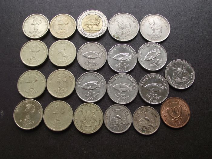 A Lot of 22 coins from Uganda (1966-2022)