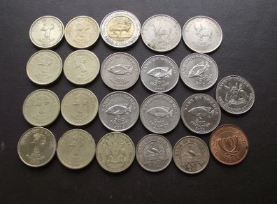 A Lot of 22 coins from Uganda (1966-2022)
