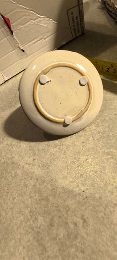 Cream Ceramic Chamberstick or Wee Willie Winkie Candle-Holder