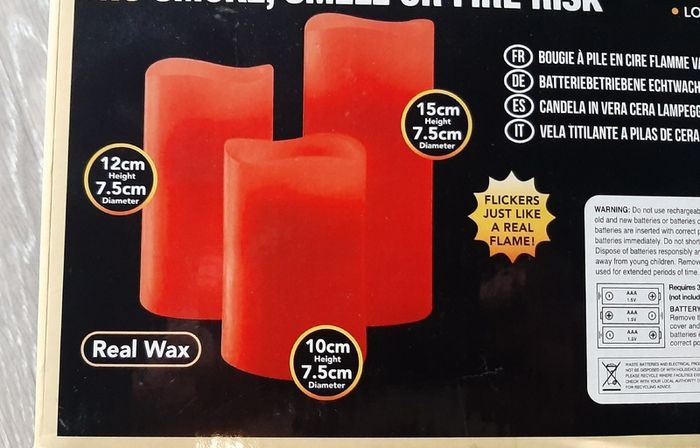 Red Battery LED Flameless Candles 3 pack