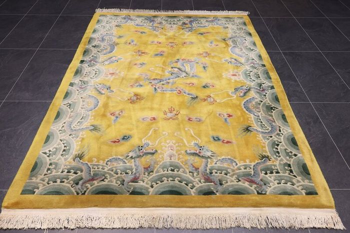 Chinois- Oriental Rug Runner Gold/Yellow 350cm x 70cm wide.
