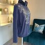 Kapalua Ladies Navy & Silver Long-Sleeved Zip-Up Top Image 6