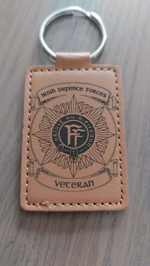 Irish Defence Forces Veteran Laser-Engraved Leatherette Keyring
