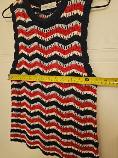 Retro style sleeveless knit top, 100% cotton size L(UK12)