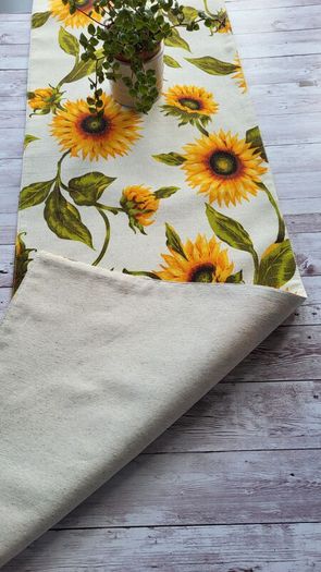 Handmade " Sunflowers "table runner  33cm x 170cm