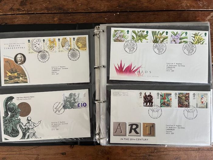 Collection of  78 UK First Day Cover stamps 1993 to 1998 in album