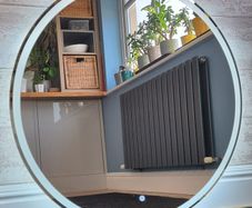 LED Bathroom Mirror 80cm Defogger Round Makeup