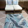 New 52cm x 52cm Oxford style Cambridge blue, French navy and white outdoor cushion Image 10