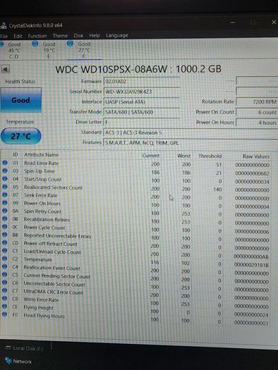 1TB External Hard Drive WD Black 7200RPM LIKE NEW  Only 4 Hours Use
