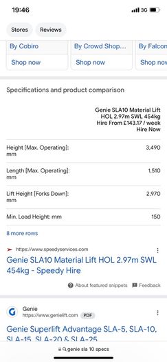 Genie SLA 10 lift