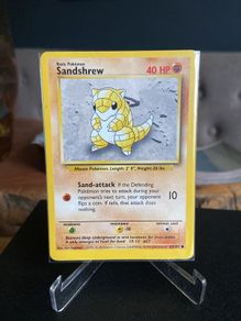 Pokemon Base set Sandshrew 62/102 Near Mint Condition 4th Print