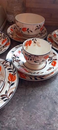Art Deco Hand Painted Ivery Ware Tea Set