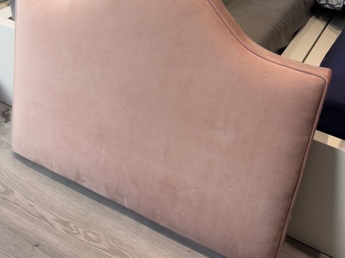 Des Kelly Blush Pink Velvet Single Bed Headboard, Unused