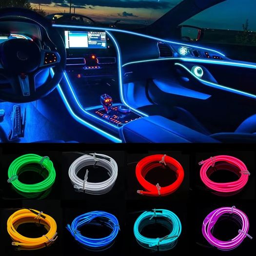 3m car interior accessories atmosphere lamp Trim EL cold light line with USB DIY Decorative Dash board Console Auto LED Ambient Light
