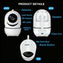 Smart WiFi Security Camera 360Pan/Tilt, Baby & Pet Monitor with Night Vision, Motion Detection, Two-Way Audio, Cloud Storage, Mobile Alerts, Remote Viewing Indoor Image 2