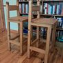 2 Rustic Pine Square Seat High Stools - great condition Image 6