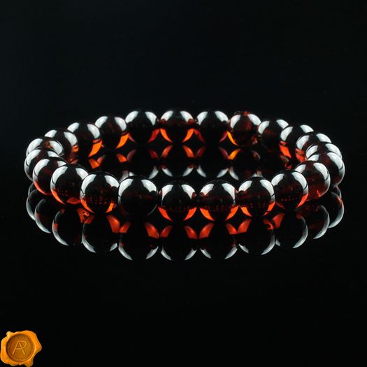 Luxury Dark Cherry Baltic Amber Unisex 8mm Beaded Stretch Bracelet for Men Women Amber Beads