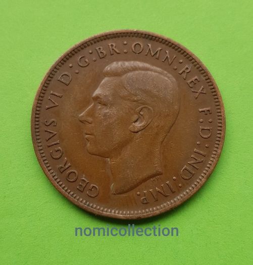 United Kingdom 1937 year Bronze Penny.