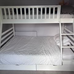 double bunk bed single on top + mattress