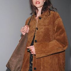 zara real suede jacket blazer