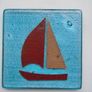 Fused glass coaster/ornament. Home decor, Gift. Coloured glass Image 4