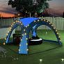 Party Tent with LED and 4 Sidewalls 3.6x3.6x2.3 m Blue Image 4
