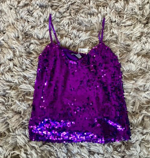 Purple sequin top