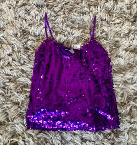 Purple sequin top