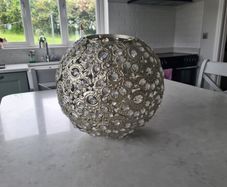 Metal and crystal lampshade