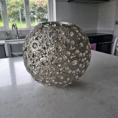 Metal and crystal lampshade